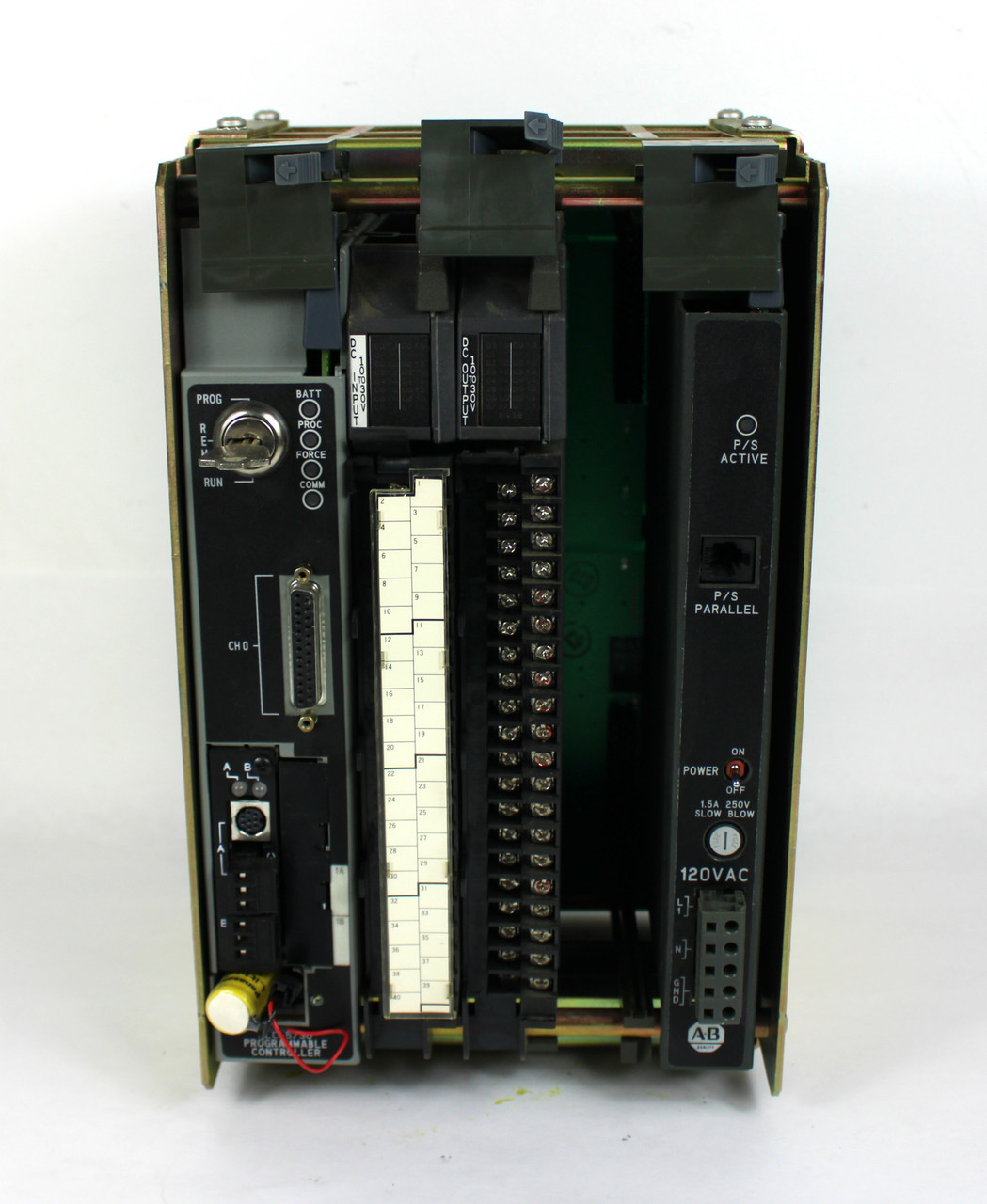 Allen Bradley 1771-A1B 4-Slot I/O Chassis w/ PLC-5/30 Programmable Controller & 3 Modules