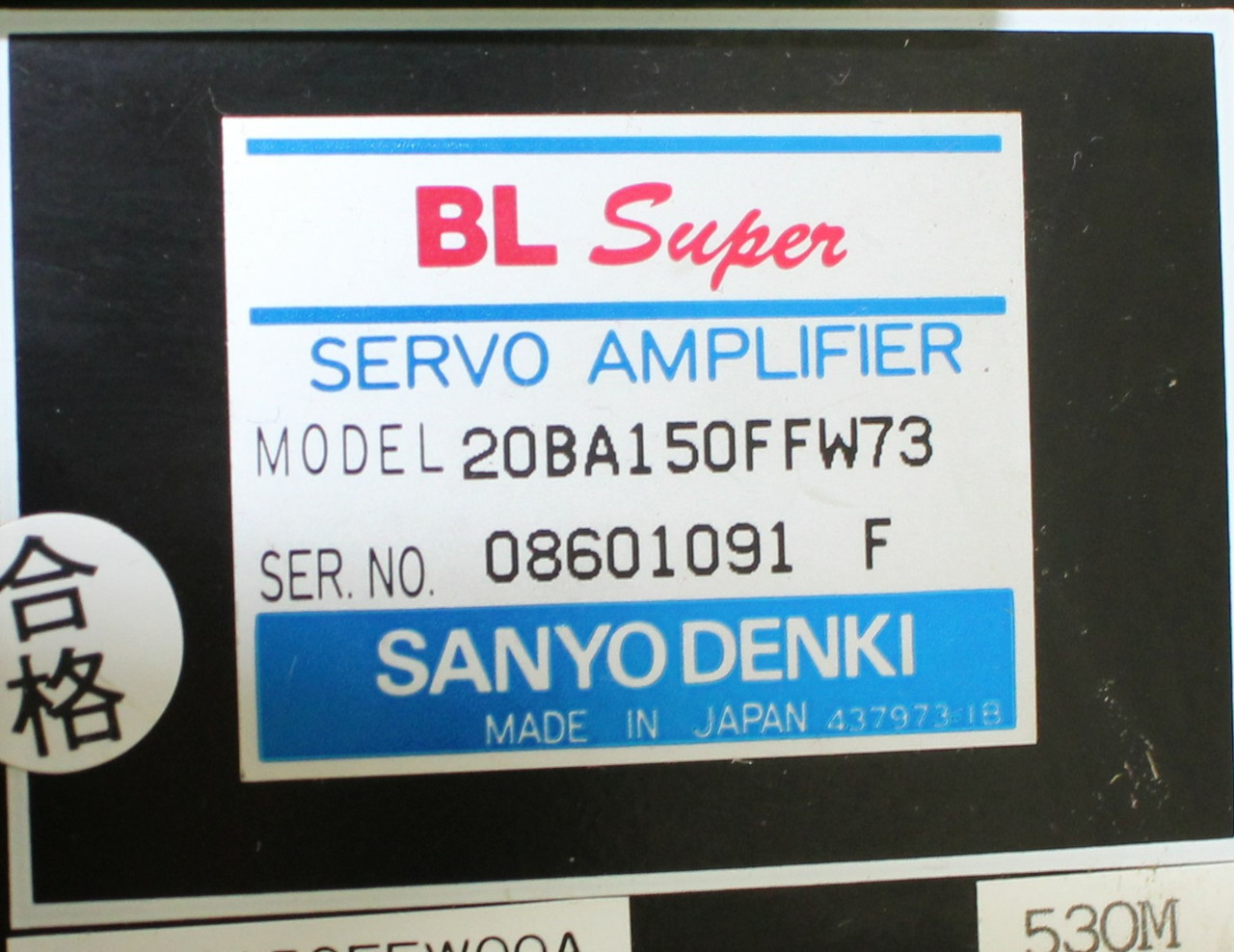 Sanyo Denki 20BA150FFW73 BL Super Servo Amplifier