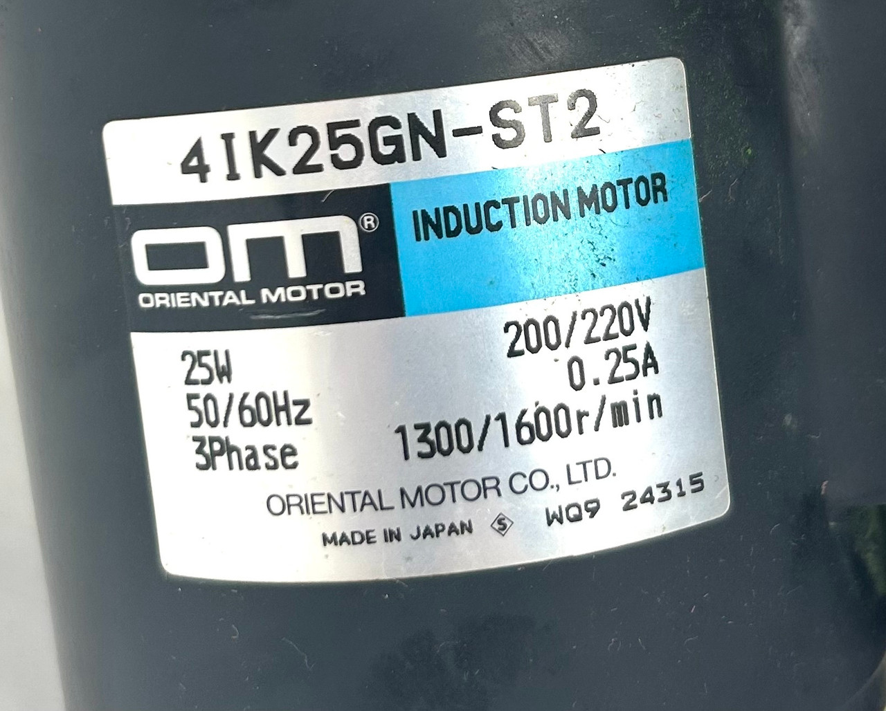 Oriental Motor 4IK25GN-ST2 Induction Motor w/ 4GN3K Gearhead