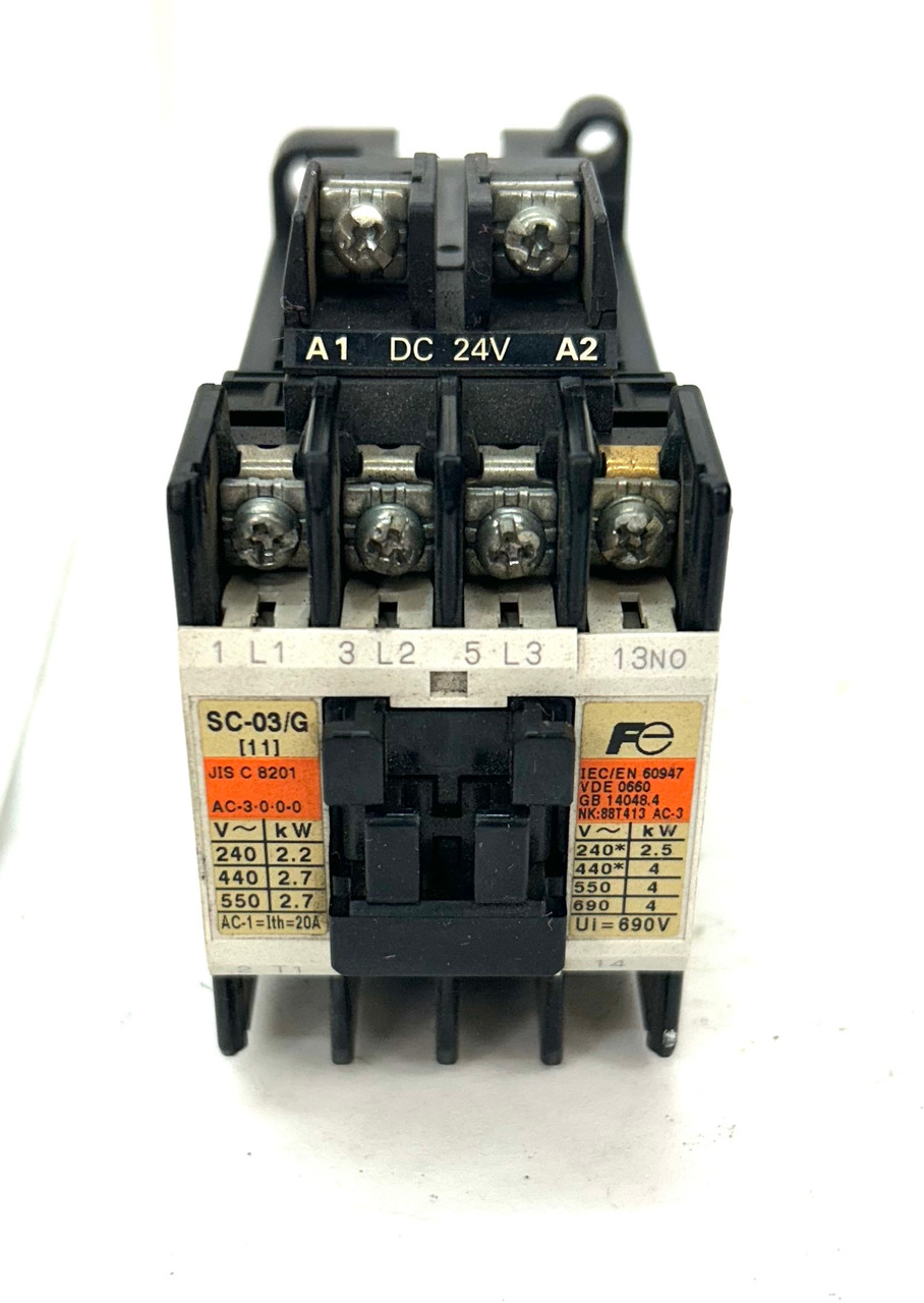 Fuji Electric SC-03/G SC11AG Motor Starter 24VDC Coil Voltage