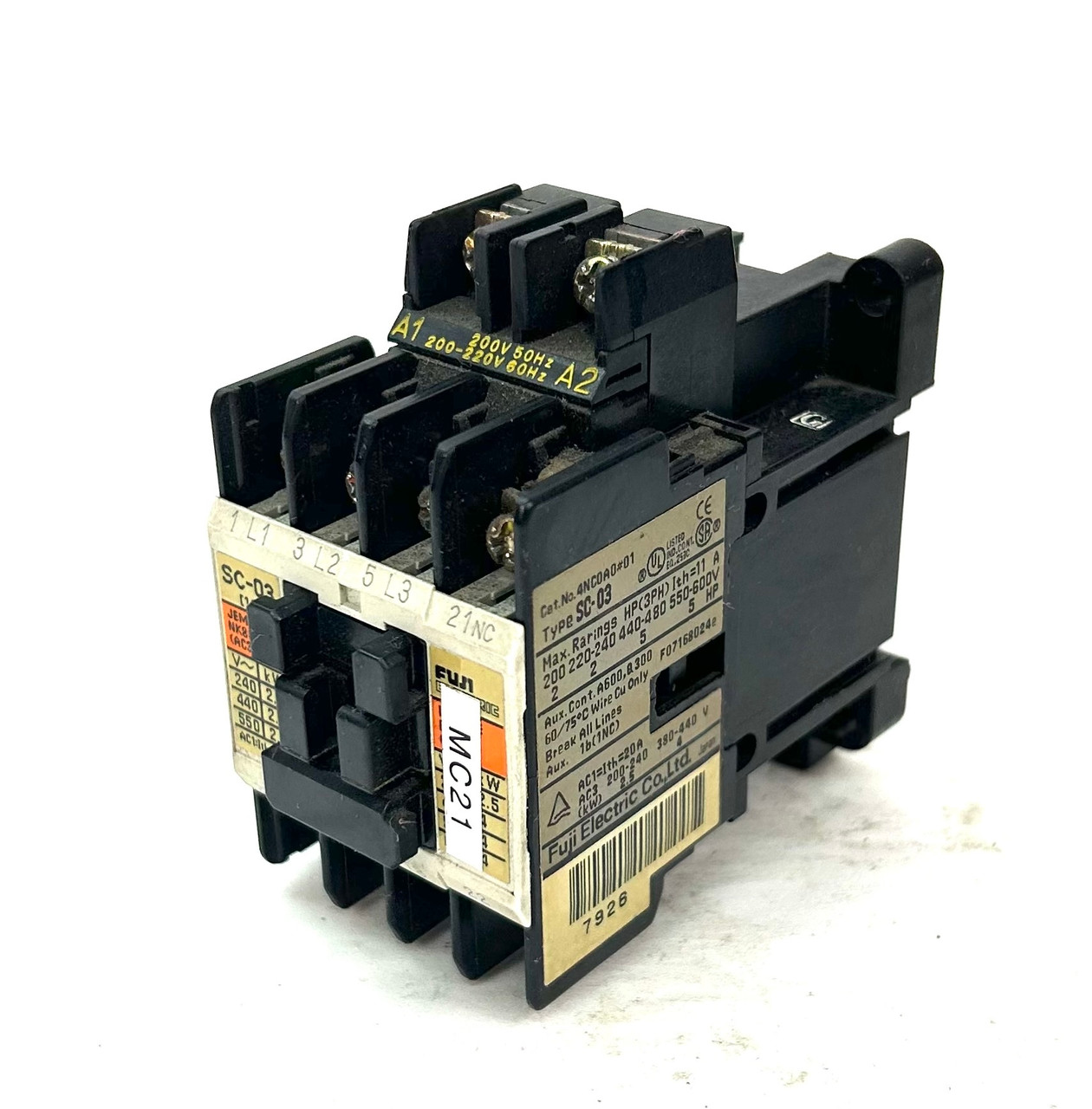Fuji Electric SC-03 4NC0A0 Motor Starter 200-220 Coil Voltage