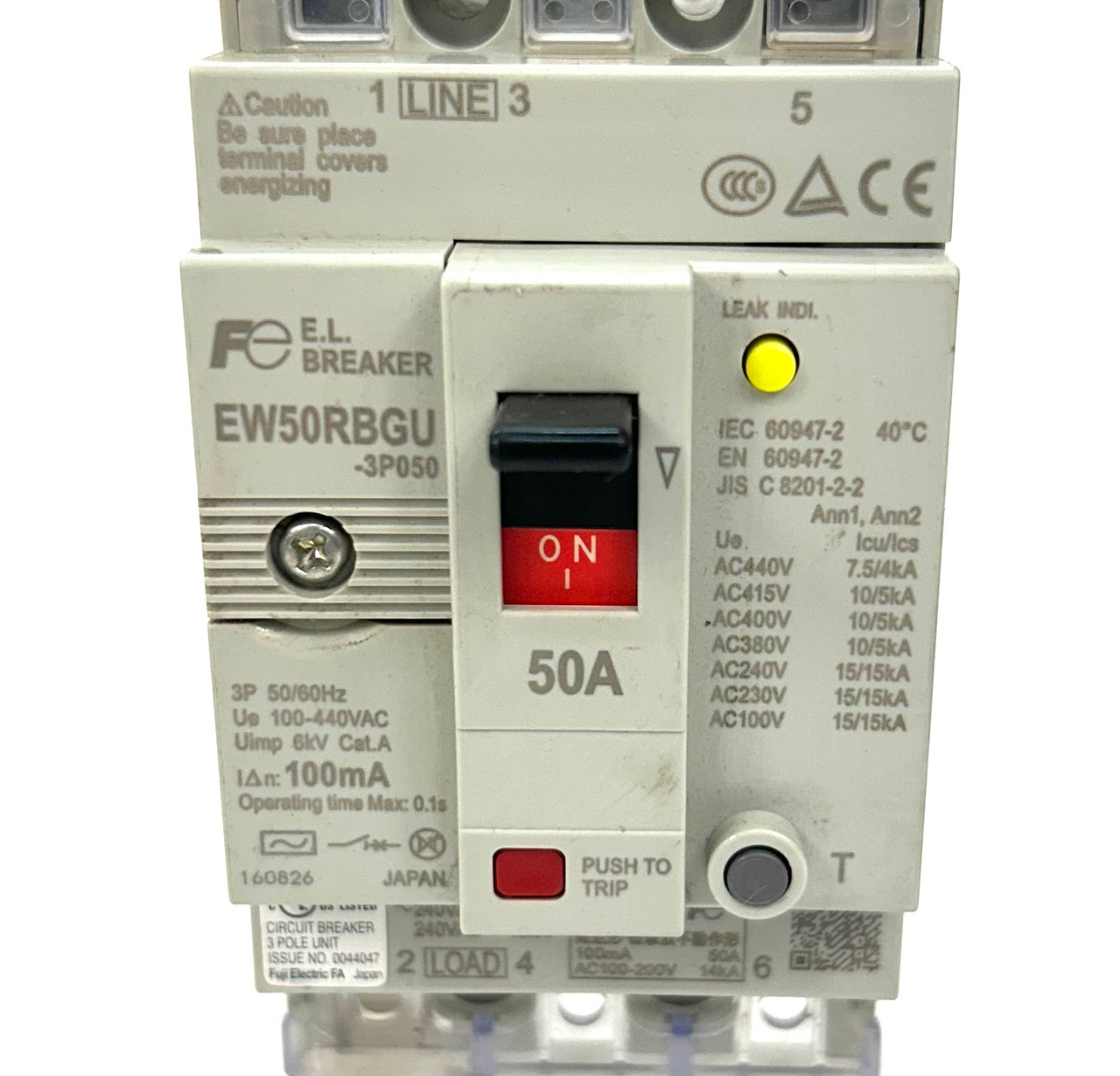 Fuji EW50RBGU-3P050 Circuit Breaker, 2-Pole, 50A