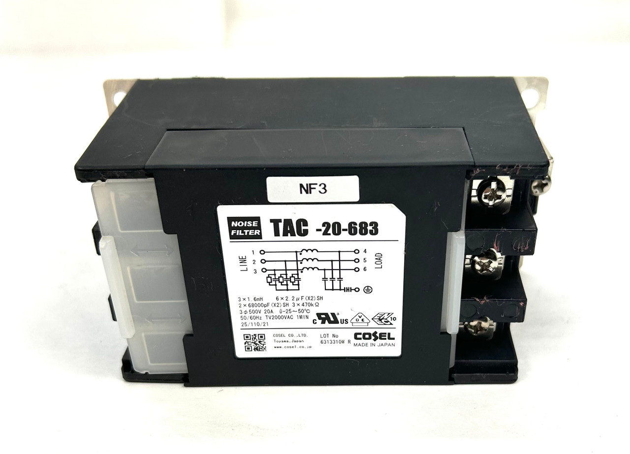 Cosel TAC-20-683 Noise Filter, 500V, 20A