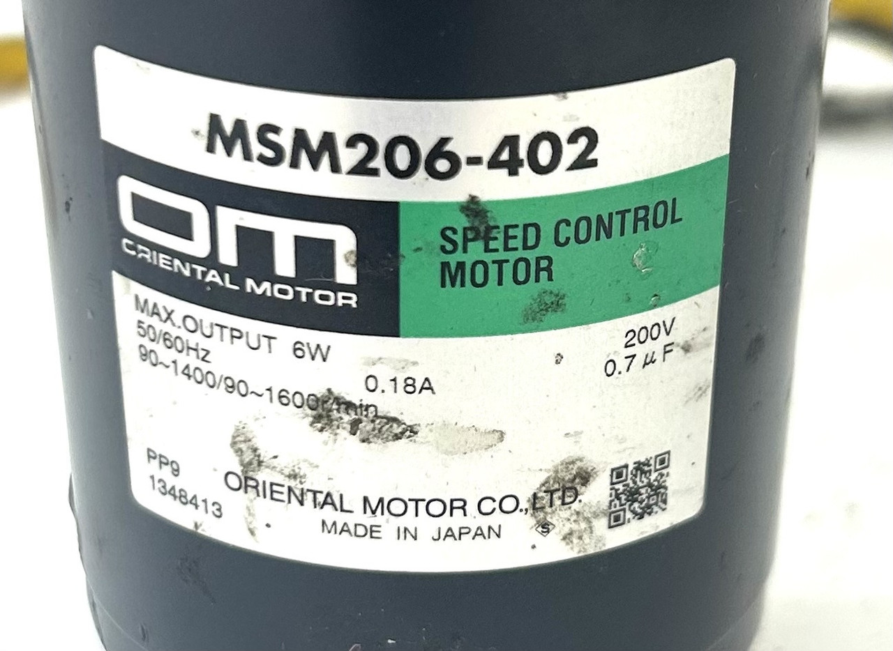 Oriental Motor MSM206-402 Speed Control Motor w/ 2GN30K Gear Head