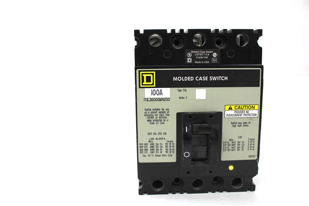 Square D FHL36000M4200 Molded Case Switch