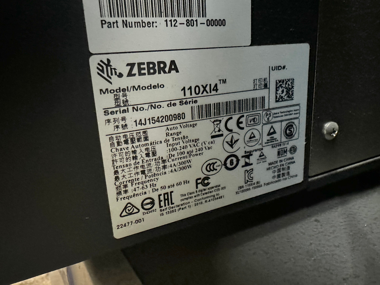 Lot of Zebra & Printronix Label Printers 110Xi4, Z4M Plus, ZM400, 105SL, T5000