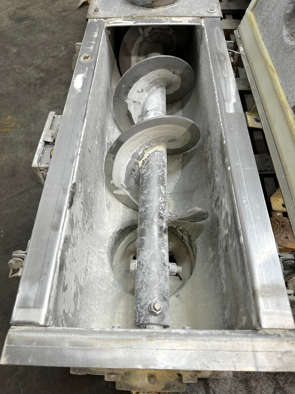 Lot of 2 Stainless Steel 9" Screw Conveyor Auger U-Trough 8' Long