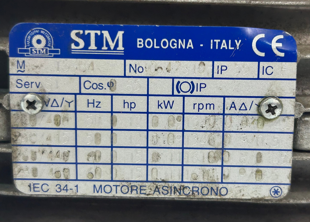 STM T56B41 Asynchronous Motor, 0.12/0.15 HP w/ RMI28S Gear Box