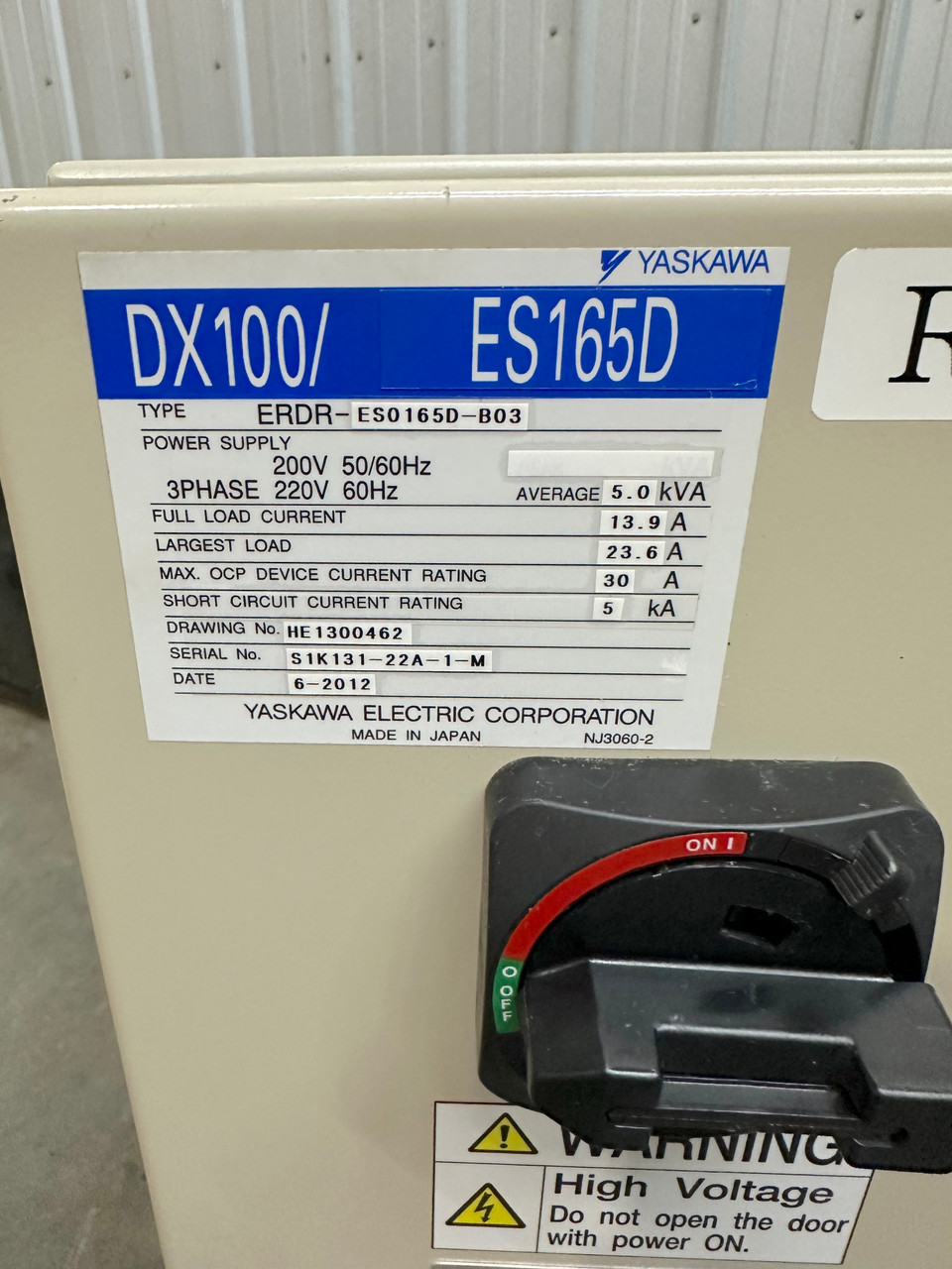Motoman ES165D Robot with DX100 Control 165Kg Payload 2651mm Reach FREE SHIPPING