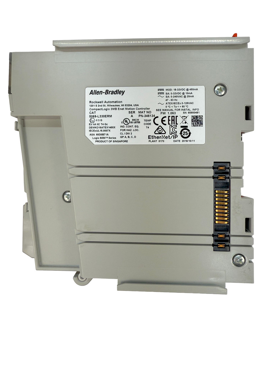 Allen Bradley 5069-L330ERM /A CompactLogix 5380 FW 1.063 EtherNet/IP