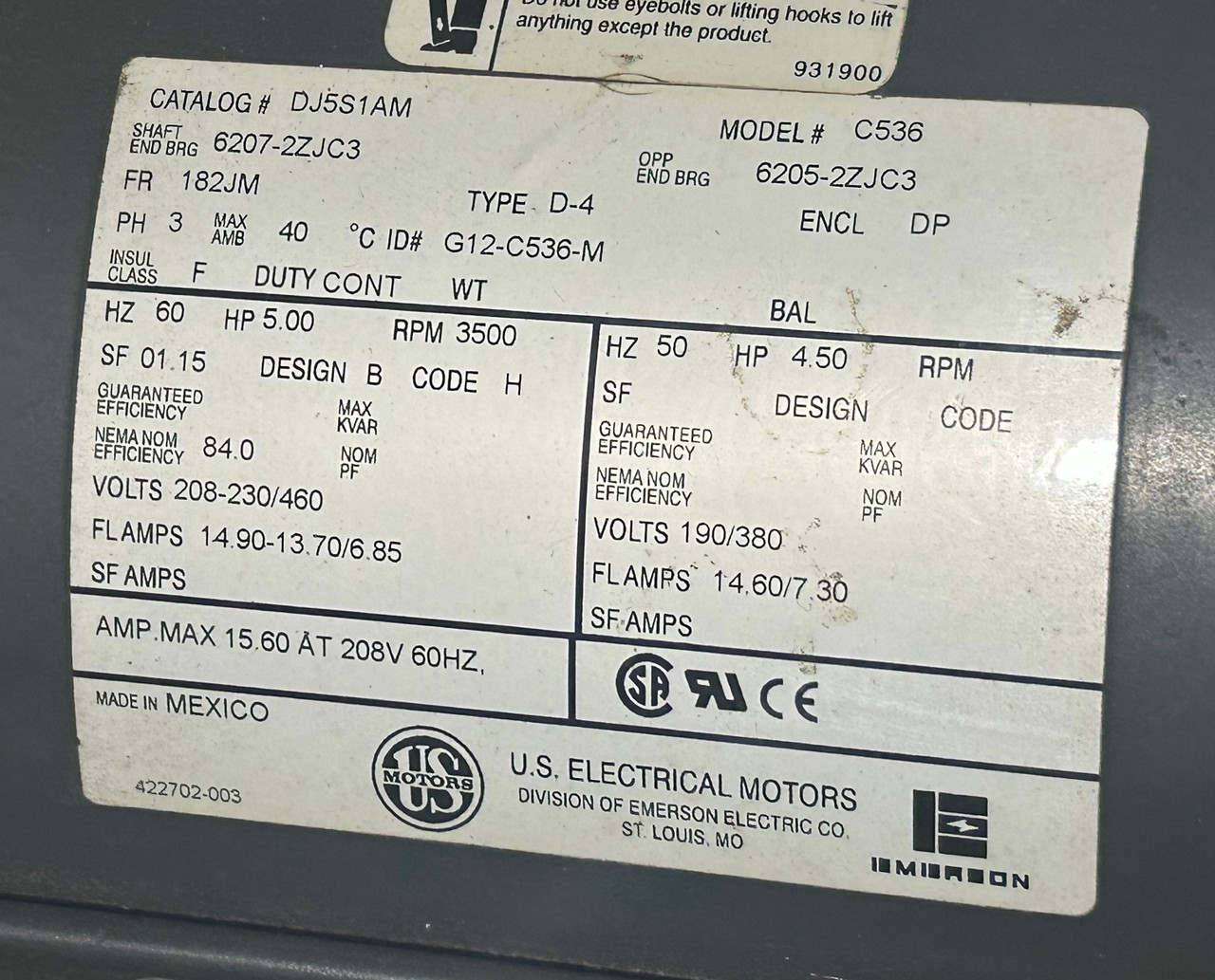 Scot Pump 3081K231 Motor Pump 50 Standard Fitted w/ U.S. Electric Motor