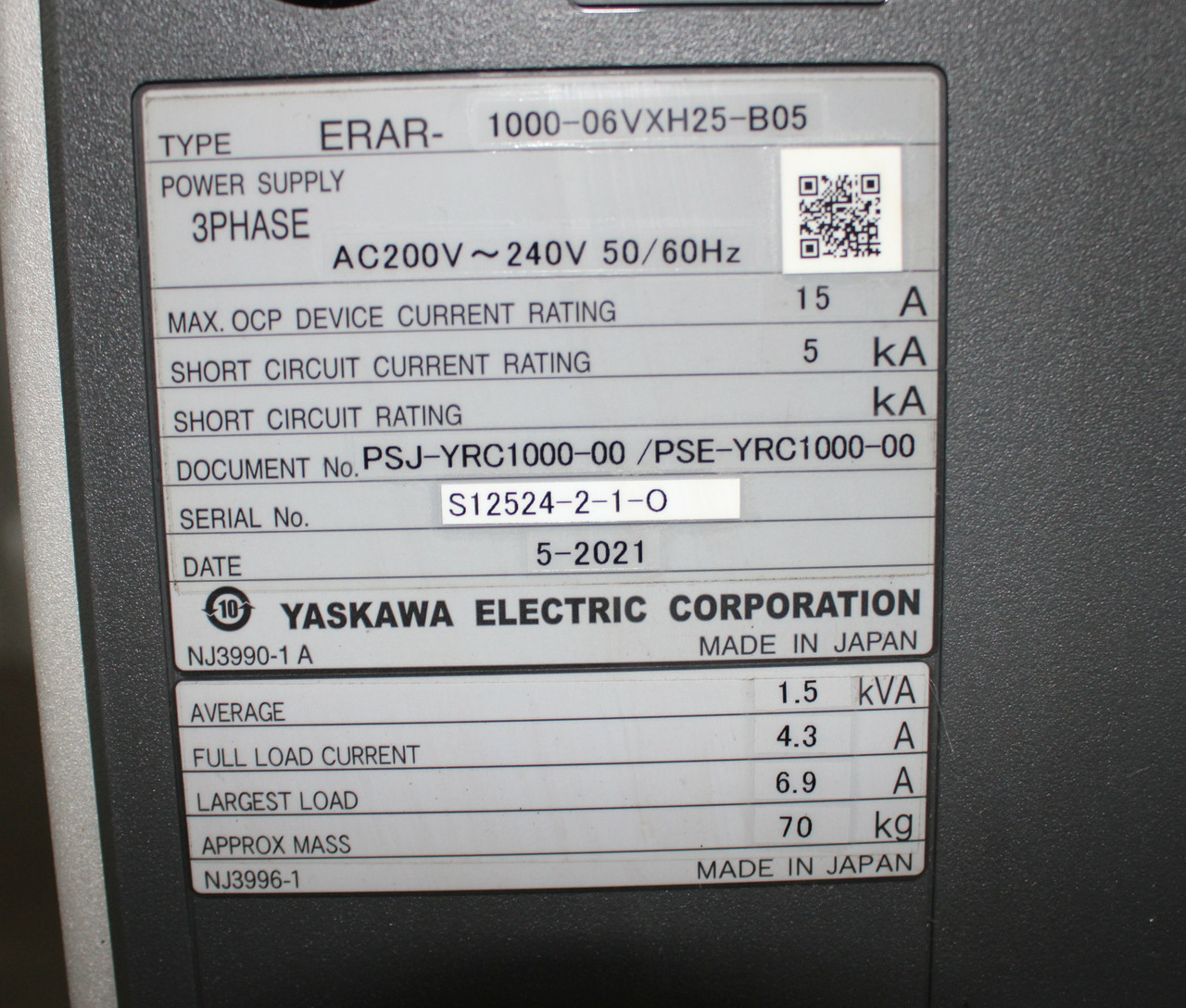 yuma Yaskawa Motoman AR1440 Welding Robot w/ YRC1000 & MotoWeld x350