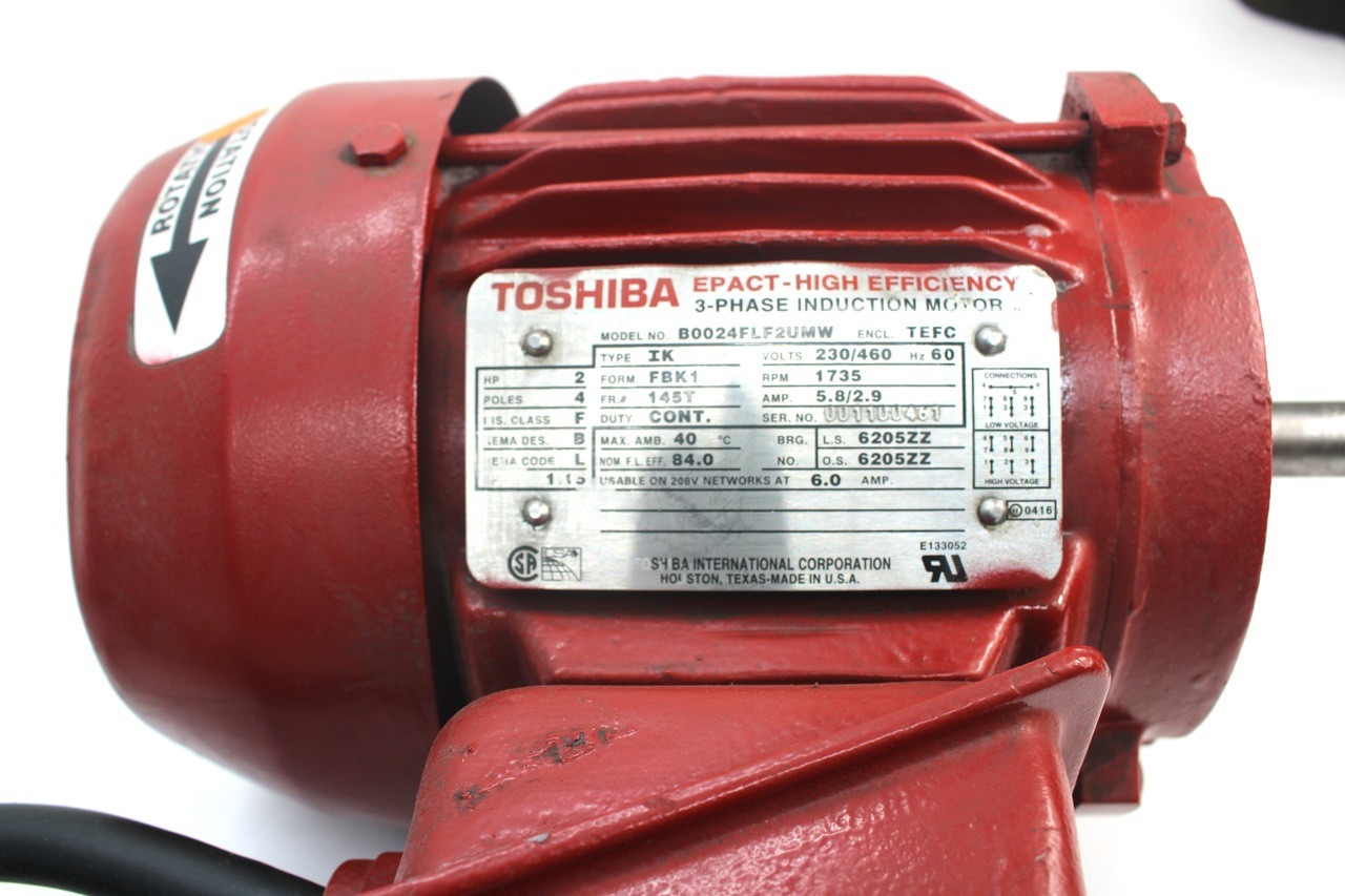 Toshiba BOO24FLF2UMW 3-Phase Motor 230/460V