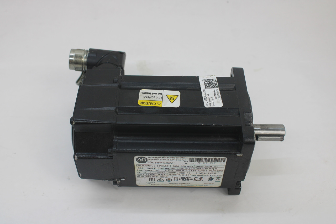 Allen Bradley MPL-B320P-MJ72AA Ser. A AC Servo Motor, 400V, 5000 RPM, 2HP ( Parts Only)