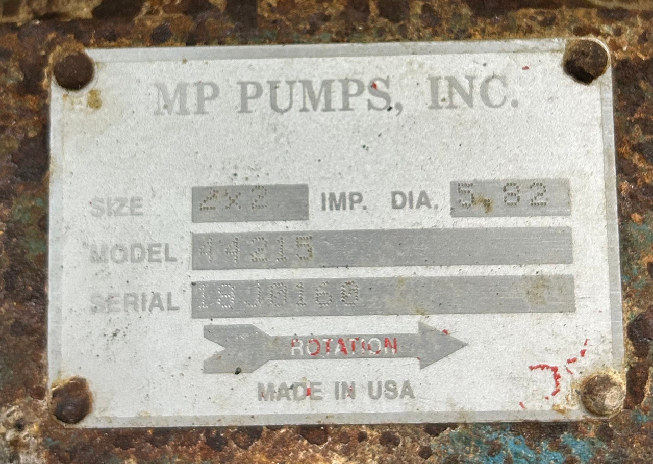 MP 44215 Centrifugal Trash Pump 5.82 Imp. Dia. w/ Baldor FN31 Motor