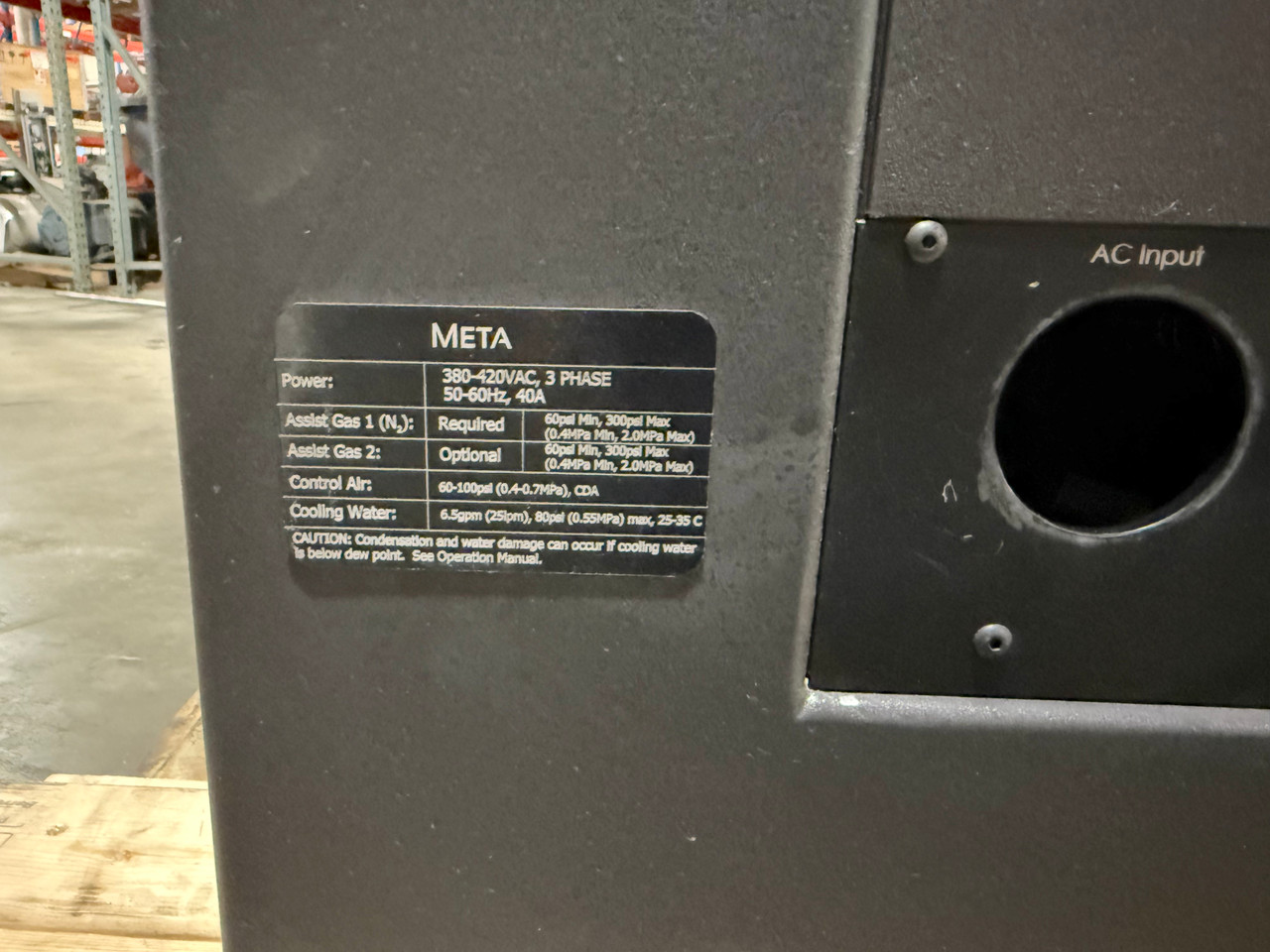 Coherent Meta 10C CNC Laser Cutting System 1000W Koolant Koolers 7.5 Ton Chiller