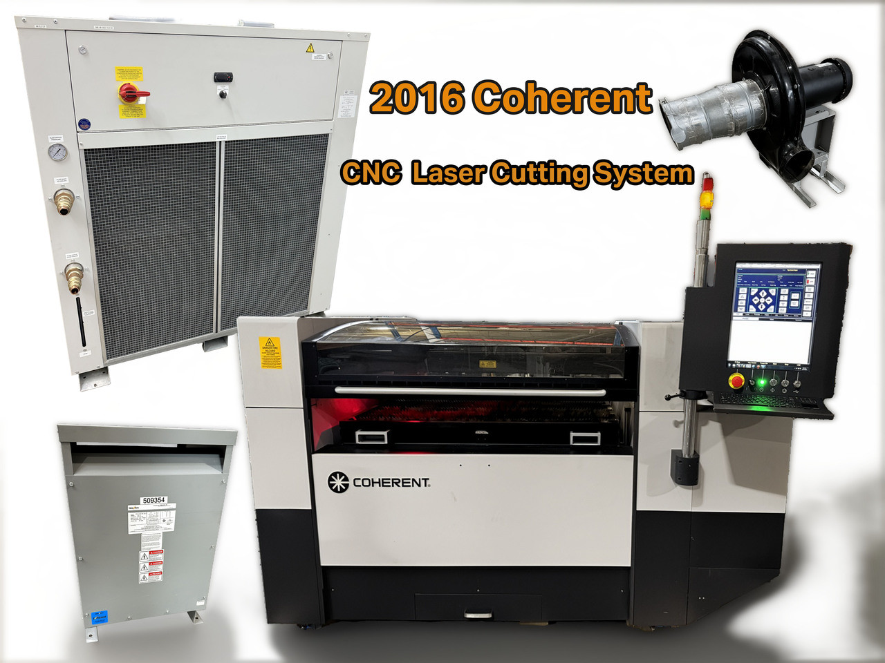 Coherent Meta 10C CNC Laser Cutting System 1000W Koolant Koolers