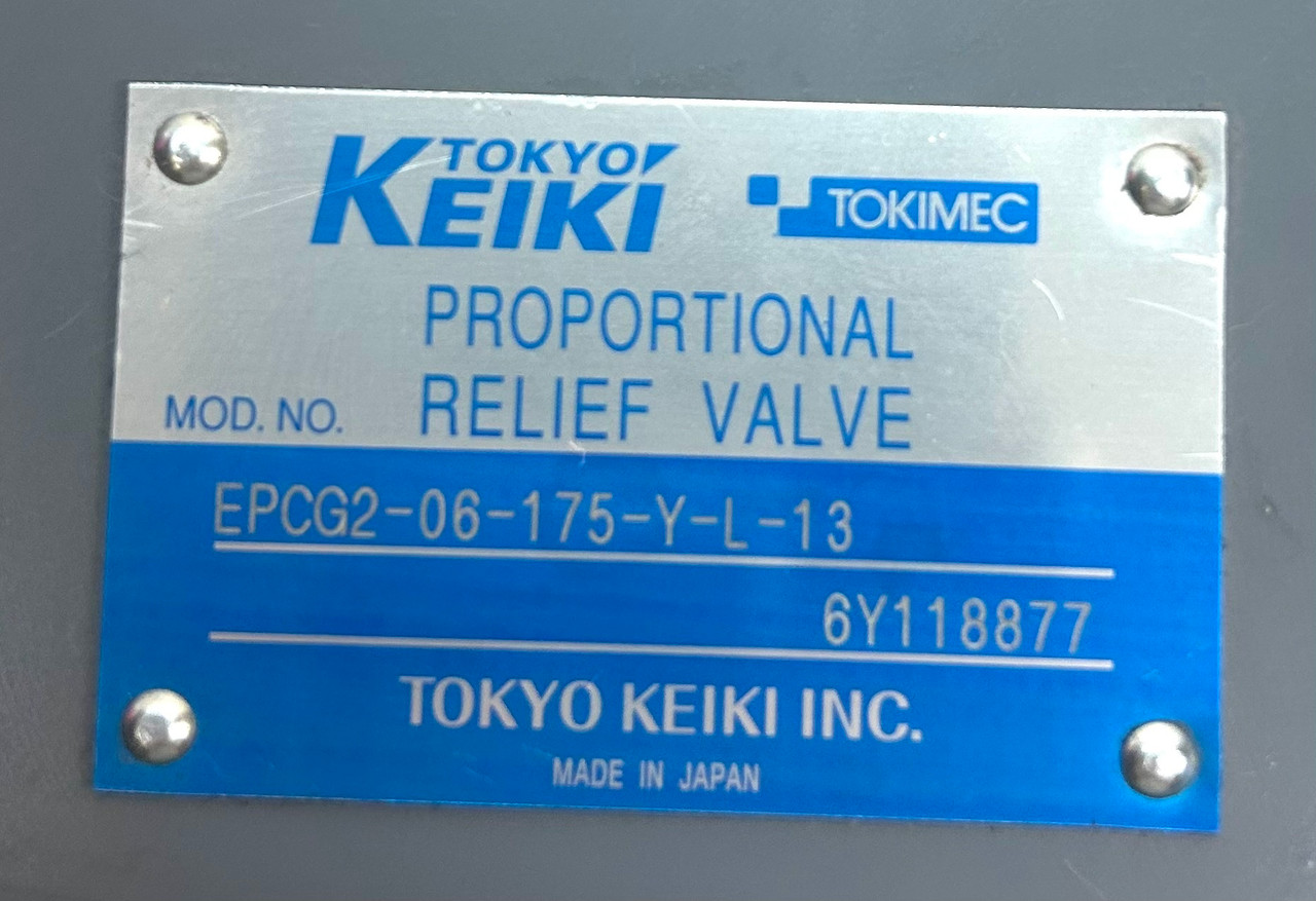 Tokimec EPCG2-06-175-Y-L-13 Proportional Relief Valve Tokimec EPCG2-06-175-Y-L-13 Proportional Relief Valve