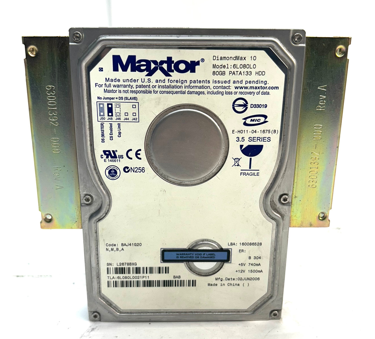 Maxtor 6L080L0 Hard Drive Maxtor 6L080L0 Hard Drive