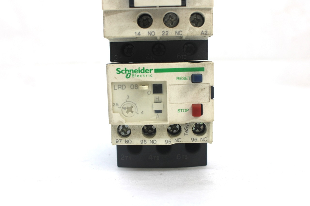 Schneider Electric  LC1 D09 Contactor w/ LRD 08 Thermal Overload Relay Schneider Electric  LC1 D09 Contactor w/ LRD 08 Thermal Overload Relay