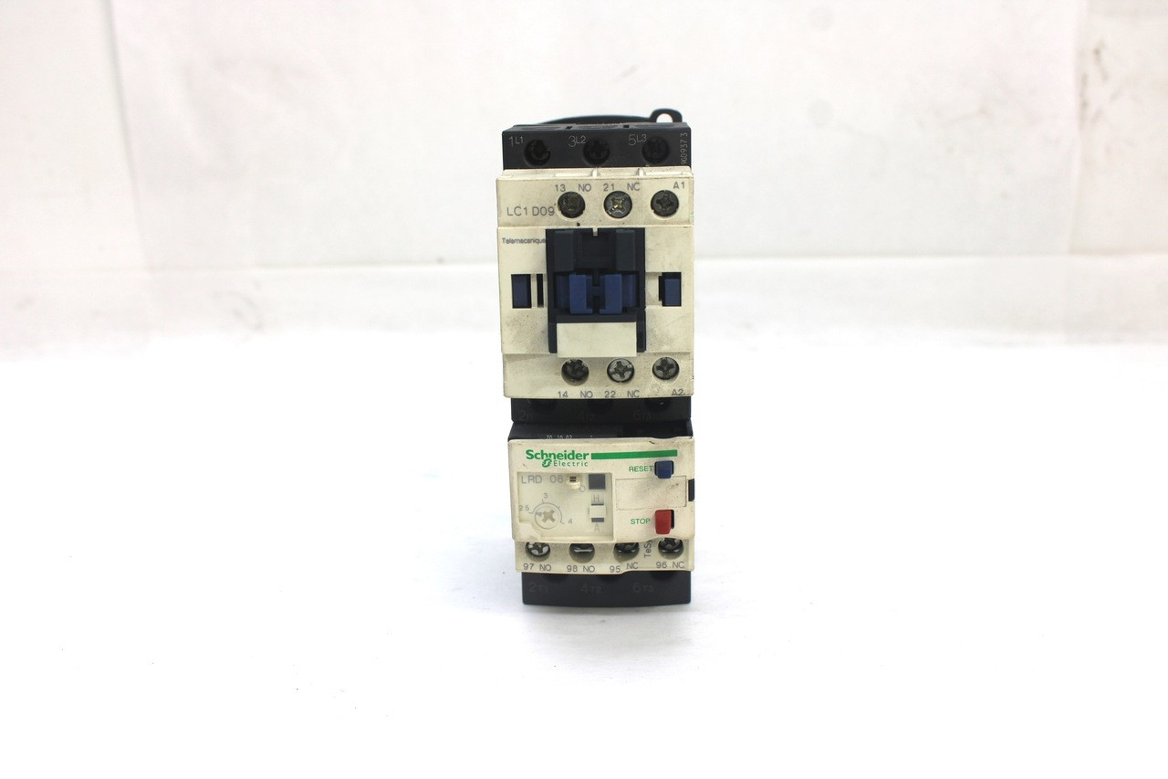 Schneider Electric  LC1 D09 Contactor w/ LRD 08 Thermal Overload Relay Schneider Electric  LC1 D09 Contactor w/ LRD 08 Thermal Overload Relay