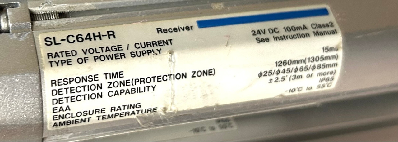 Keyence SL-C64H Transmitter & Receiver Light Curtain, 1305mm