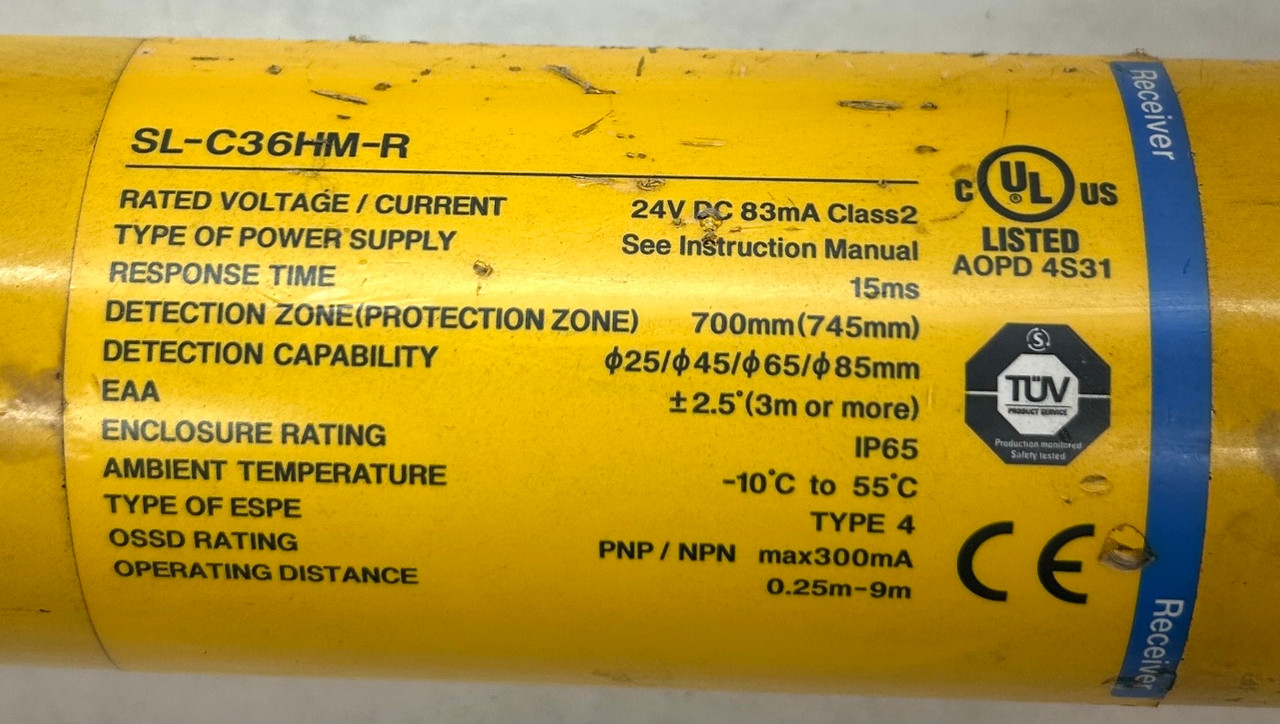 Keyence SL-C36HM Transmitter & Receiver Light Curtain, 745mm