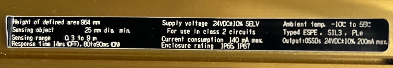 Panasonic SF4B-H48G Receiver Light Curtain