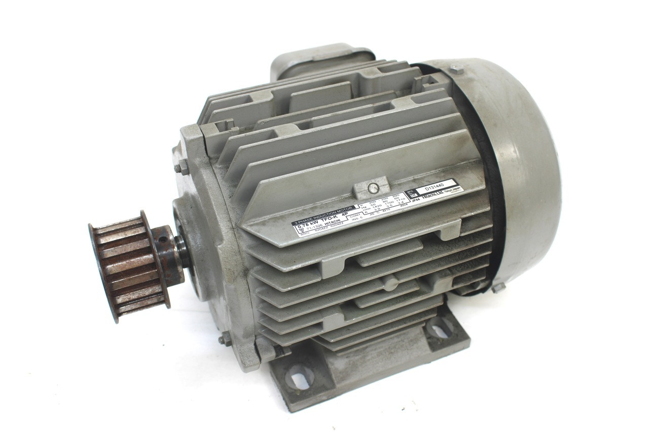 3-PHASE INDUCTION MOTOR 200v モーター Hitachi Three Phase Induction Motor 0.75kW, TFO-K 4P, 200-220V