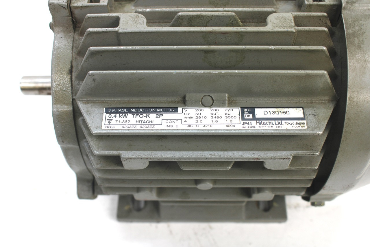 Hitachi 0.4 kW TFO-K 2P 3 Phase Induction Motor