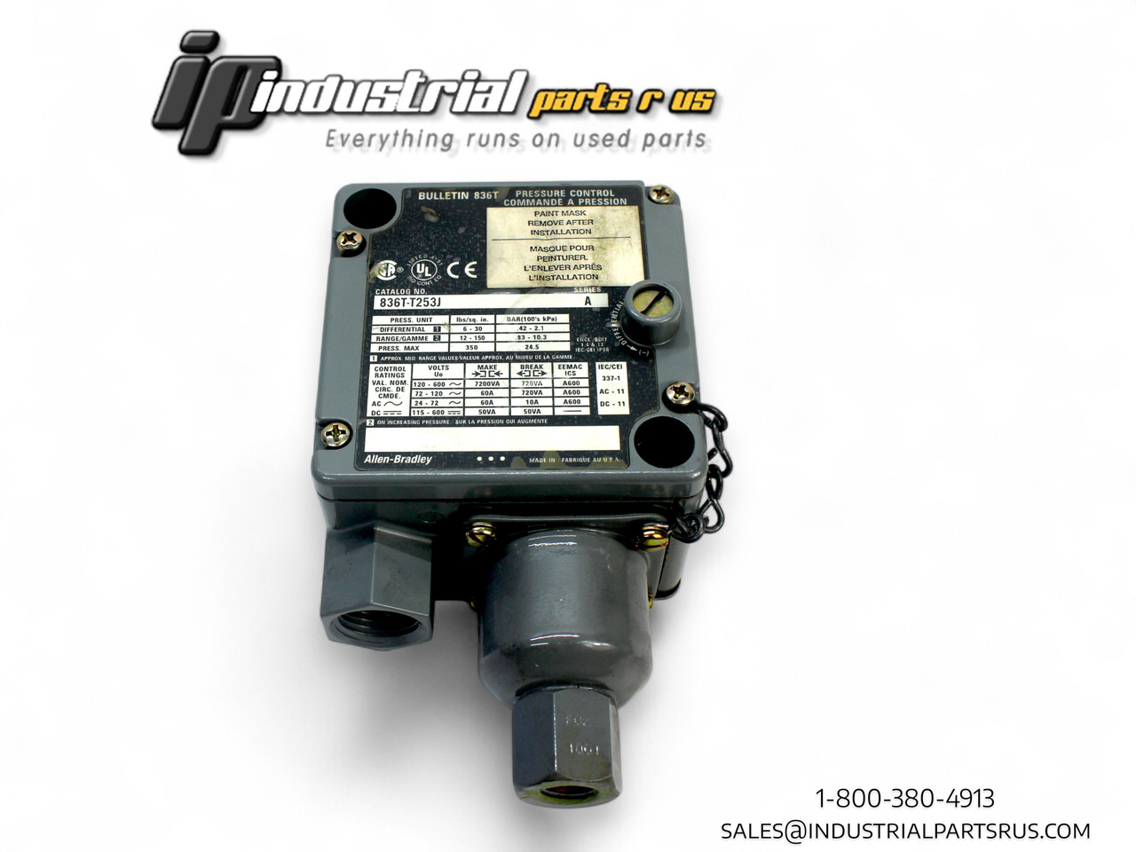 Allen Bradley 836T-T253J, Ser A, Pressure Control Switch Allen Bradley 836T-T253J, Ser A, Pressure Control Switch