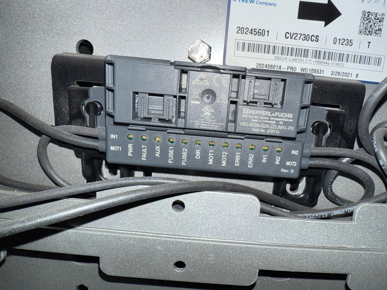 Trew 27" MDR Curve Conveyor 30 Degree  Powered Roller Conveyor 24V Intelligrated