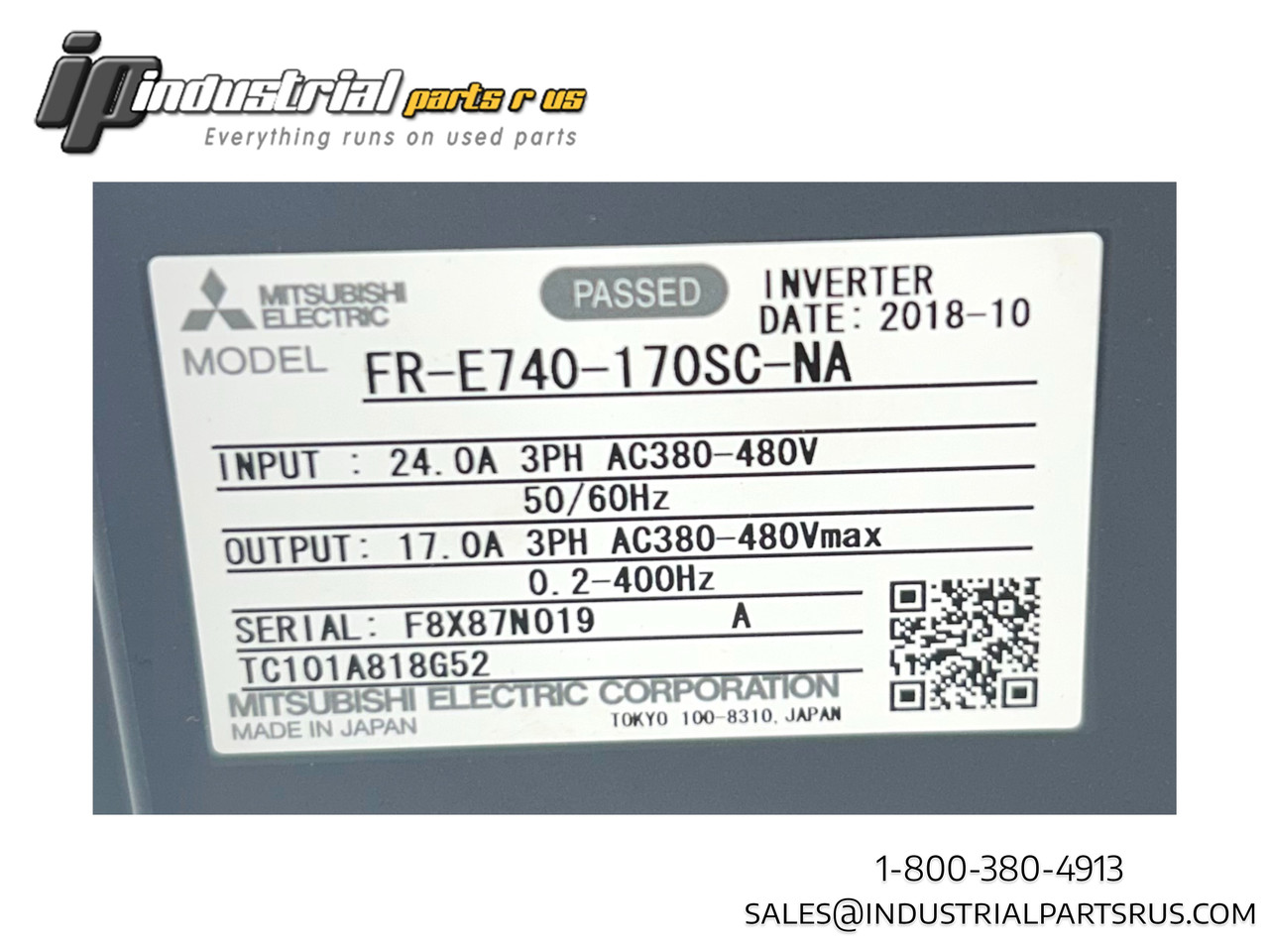 Mitsubishi FR-E740-170SC-NA Variable Speed Inverter