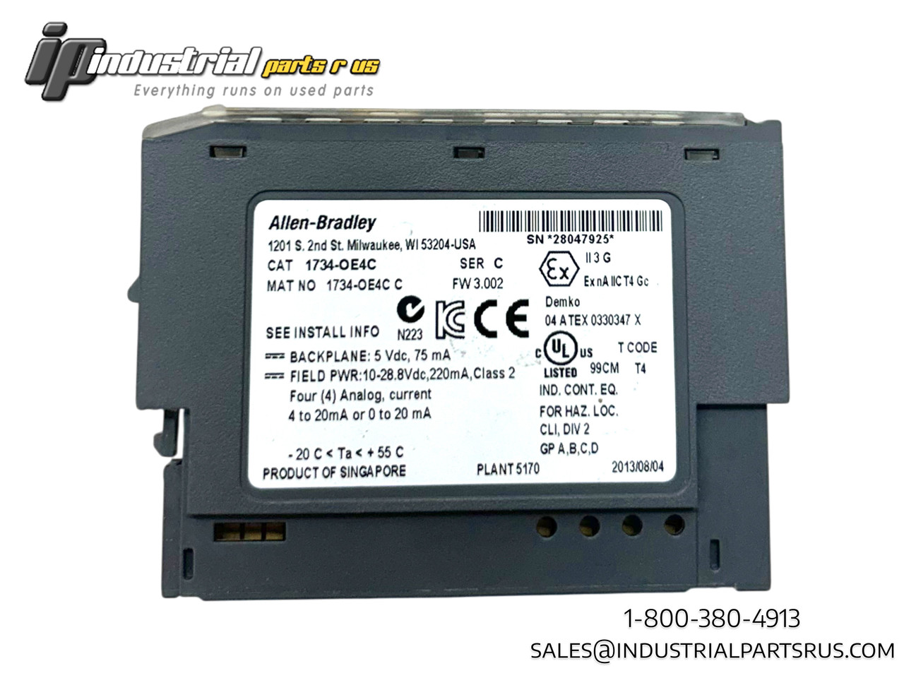 Allen Bradley 1734-OE4C 4 Point Analog Output Module, Ser.C
