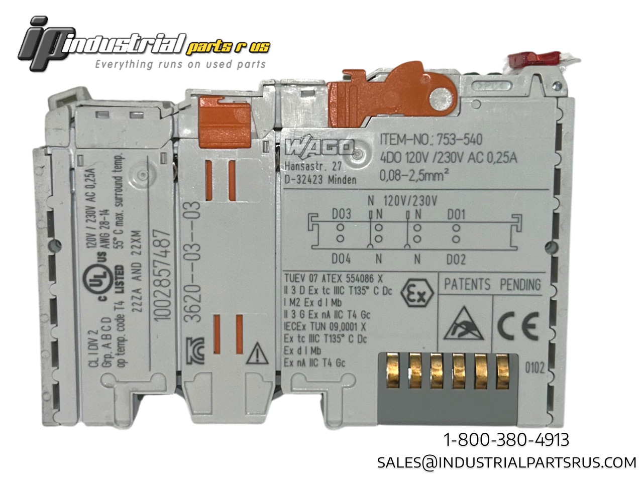 WAGO 753-540 4-Channel Digital Output Module 230VAC 0.25A Solid-State