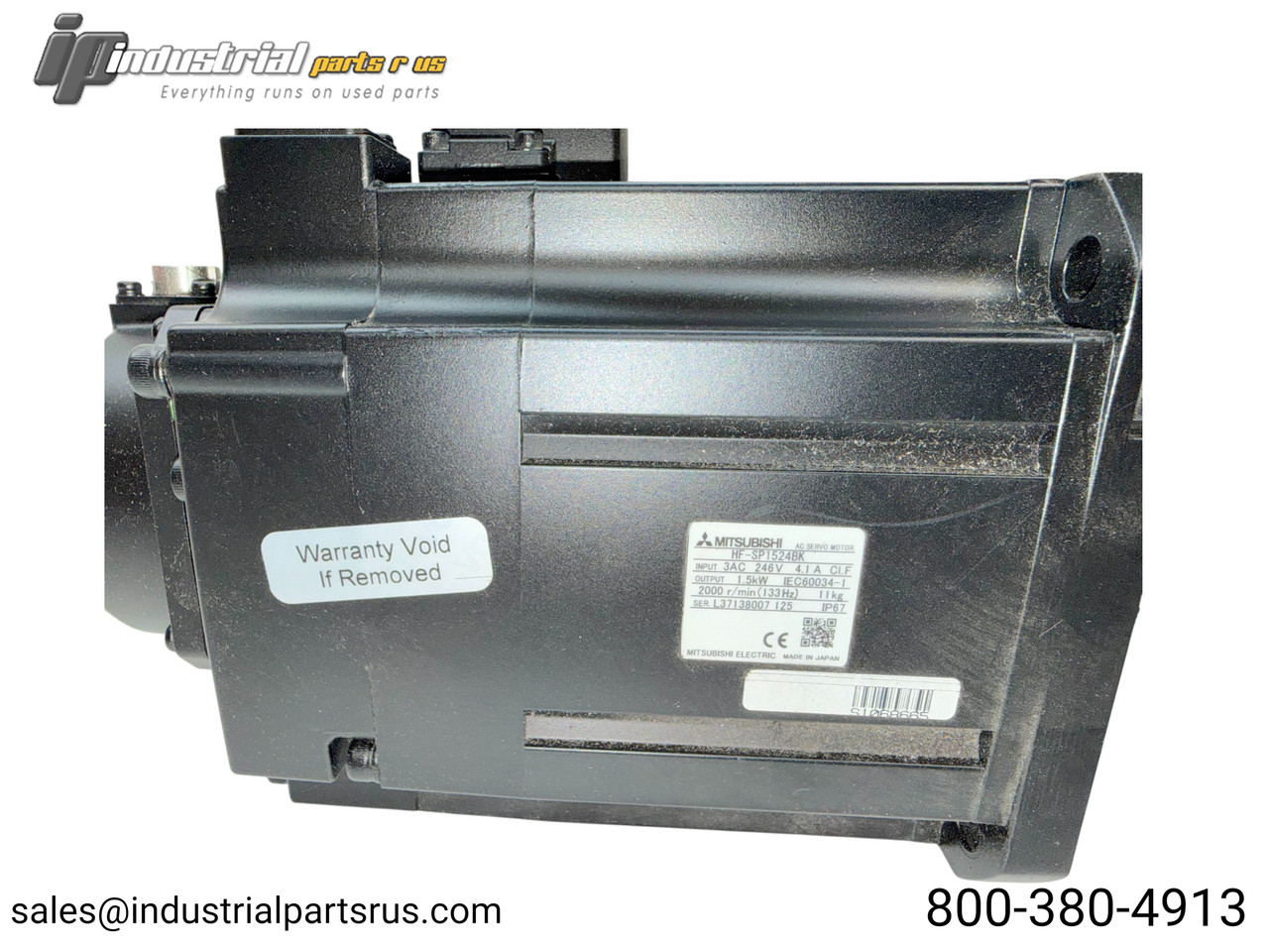 Mitsubishi HF-SP1524BK 1.5kW AC Servo Motor with Brake - 2000 RPM 400V