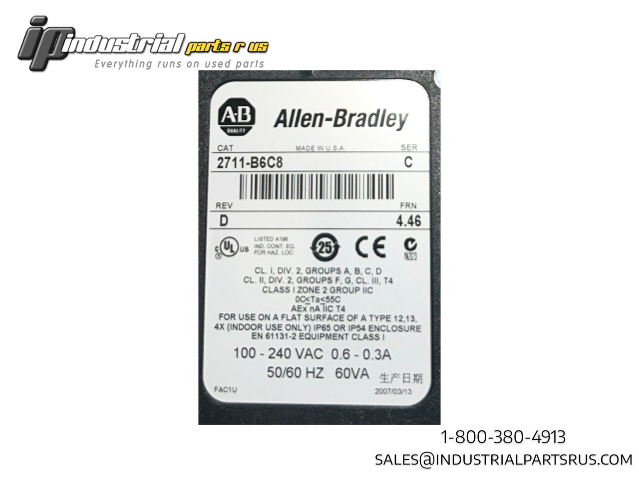 Allen Bradley 2711-B6C8 PanelView Ser.C, Rev.D, FRN 4.46