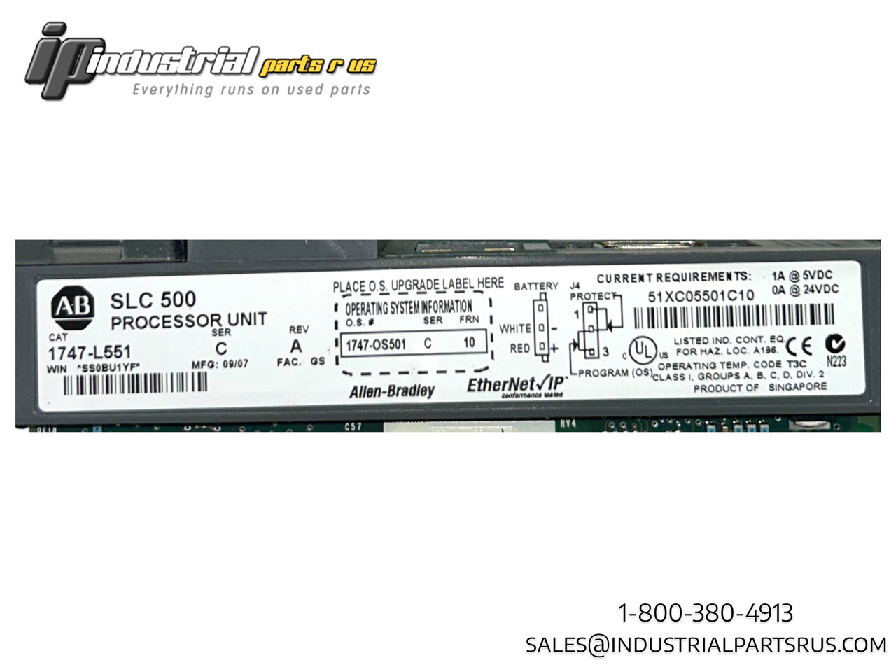 Allen Bradley 1747-L551 Processor Unit SLC500, Ser.C, Rev.A