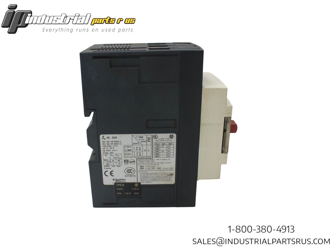 Telemecanique GV3ME63 Motor Starter Circuit Breaker 40-63A 3-Pole