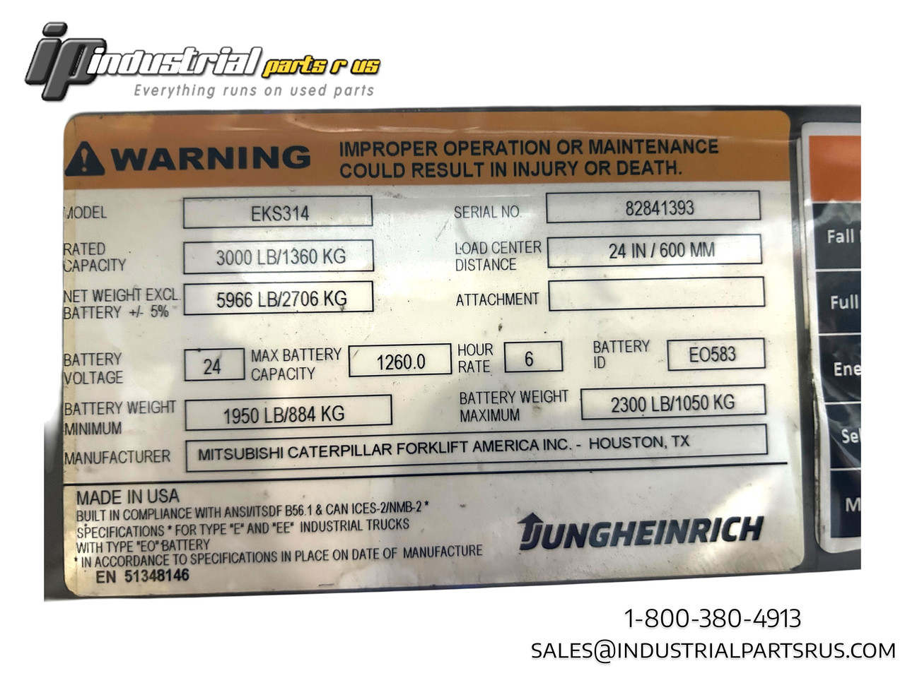 Jungheinrich EKS314 Order Picker Forklift Warehouse Equipment