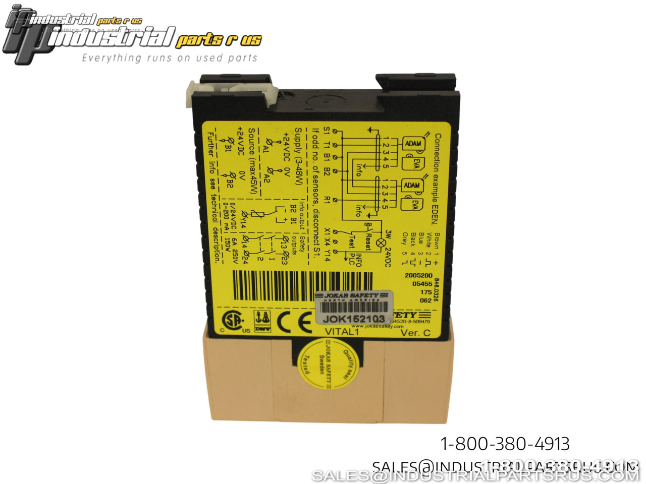Jokab 20-052-00 VITAL1 Safety Controller Module with Terminal Connections and Wiring Diagram