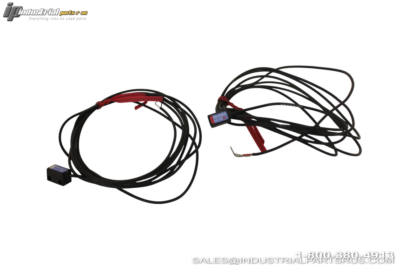 Keyence PS-55R / PS-55T Through Beam Sensor with cables and connectors industrial photoelectric sensor