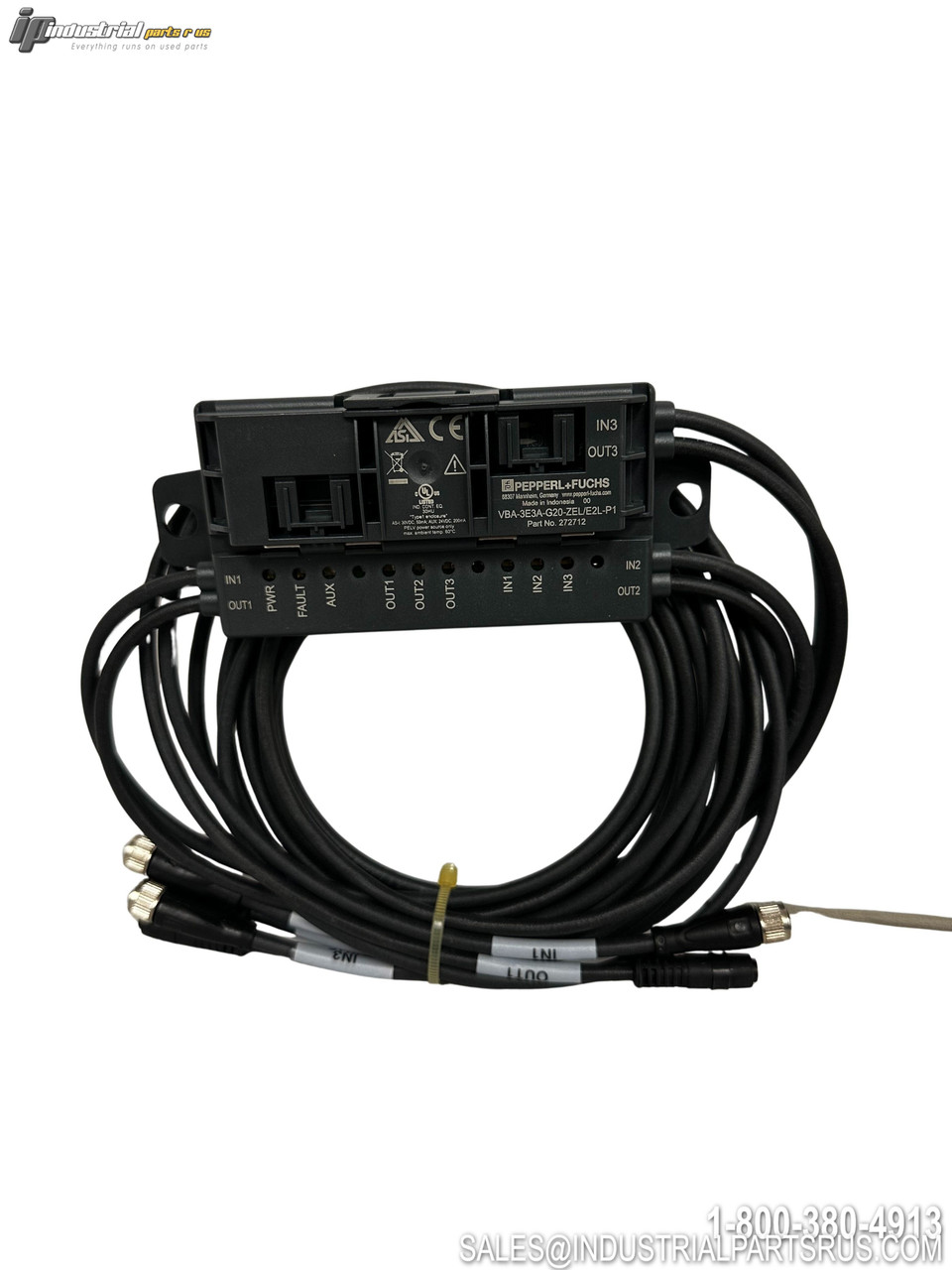 PepperlFuchs VBA-3E3A-G20-ZEL/E2L-P1 I/O Module with Multiple Input/Output Ports and Connecting Cables