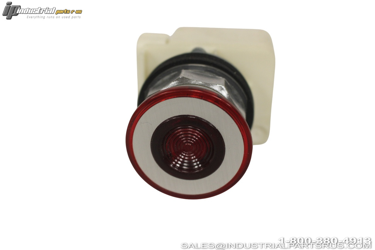 Schneider Electric 9001KR9P35RH13 Push Button Red Pilot Light 30mm Illuminated Round Head Chrome Bezel Product Photo