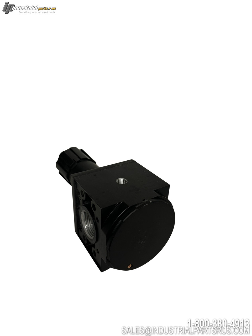 Parker P3NRA98BNN Air Regulator with pressure adjustment knob threaded ports and mounting holes black anodized finish