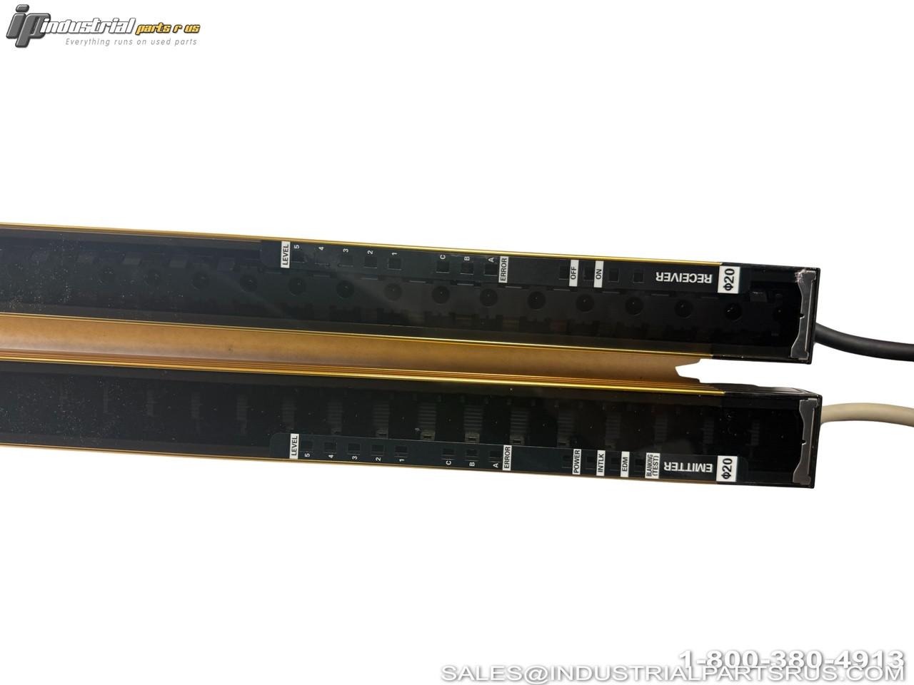 Omron F3SJ-A0755P20-L F3SJ-A0755P20-D Safety Light Curtain Emitter Receiver Pair with Cables Black Housing