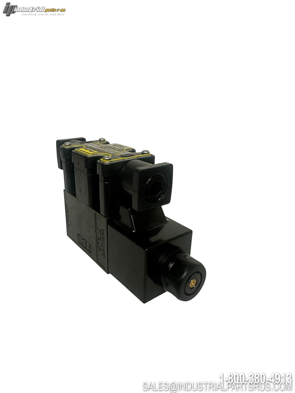 Parker D1VW020BNYCH Hydraulic Directional Control Valve with Solenoid Actuator and Port Connections Black Housing