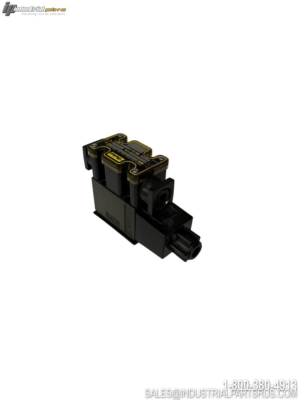 Parker D1VW020BNYCF5 Solenoid Valve with Electrical Connector and Hydraulic Ports Black Housing