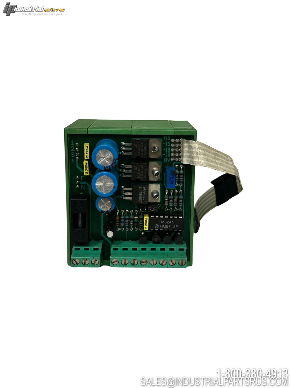 Euro Instruments EB0838046001A/B PLC I/O Module Green Enclosure Terminal Blocks Ribbon Cable LM324N Chip