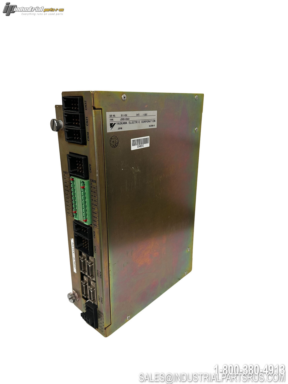 Yaskawa JZRCR-XSU02 Servo Controller with Multiple Connector Ports and Terminal Block Green Connections